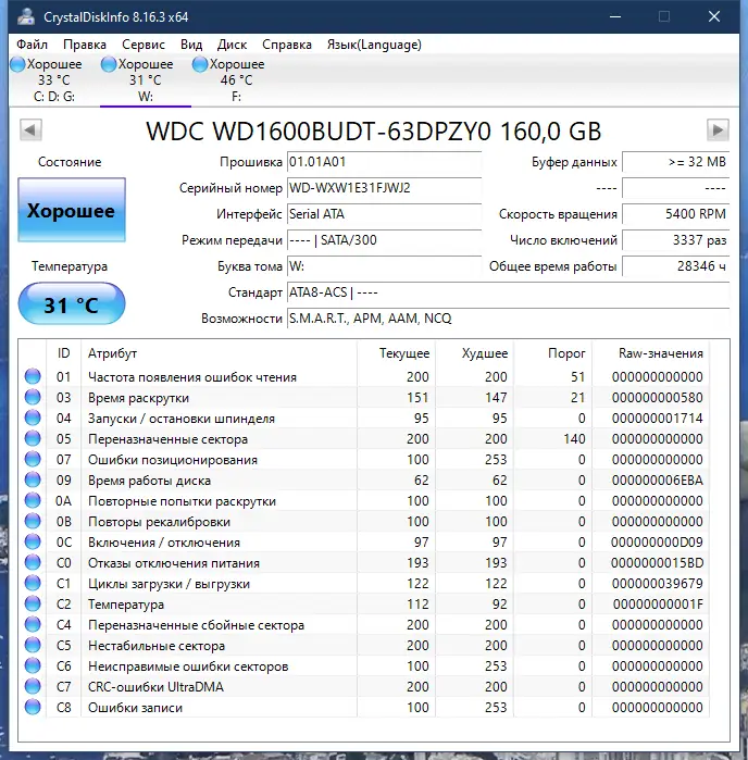 Программный интерфейс CrystalDiskInfo 8.16.3 RePack (& Portable) by elchupacabra [Multi Ru]