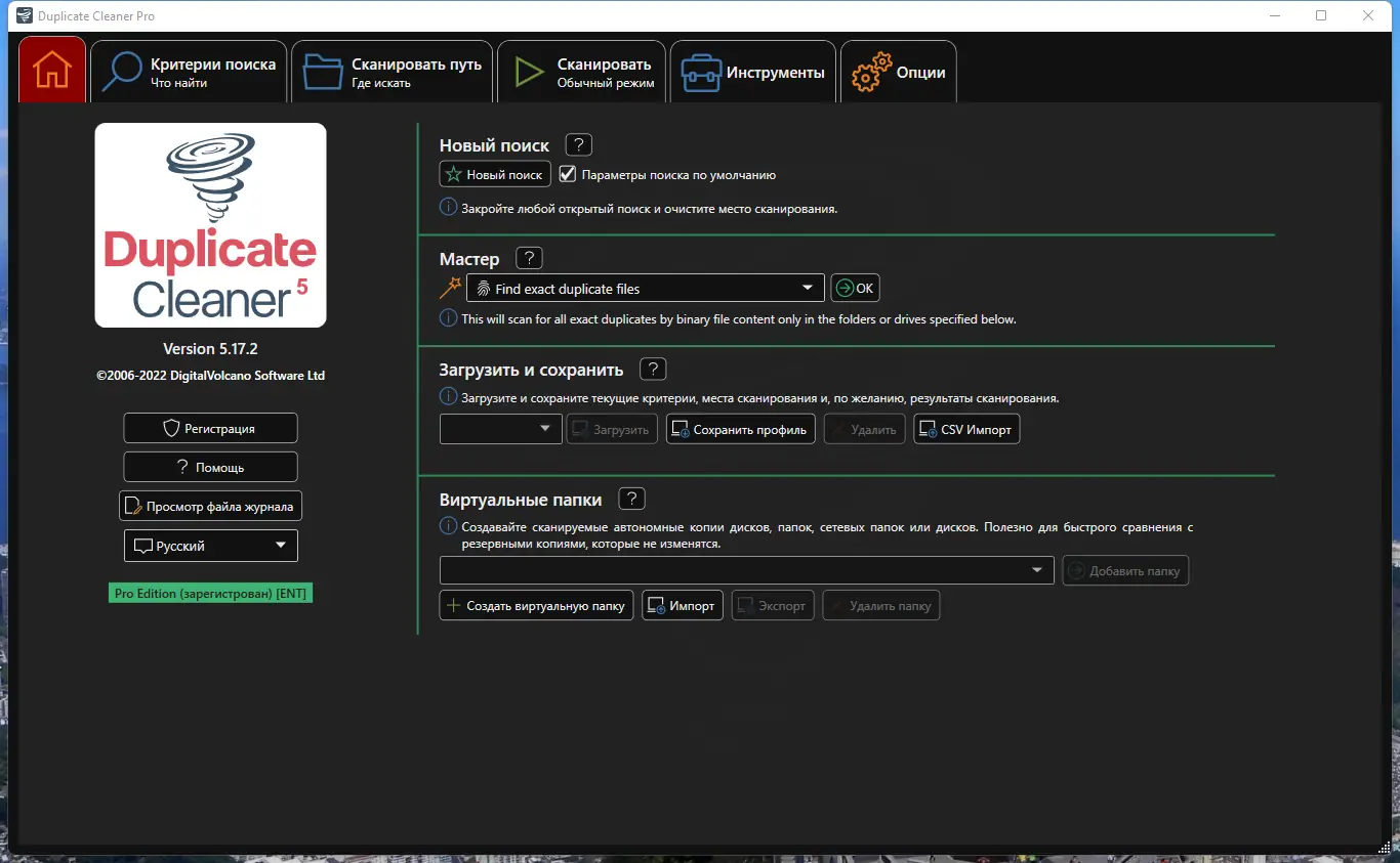 Программный интерфейс Duplicate Cleaner Pro 5.17.2 RePack (& Portable) by TryRooM [Ru En]