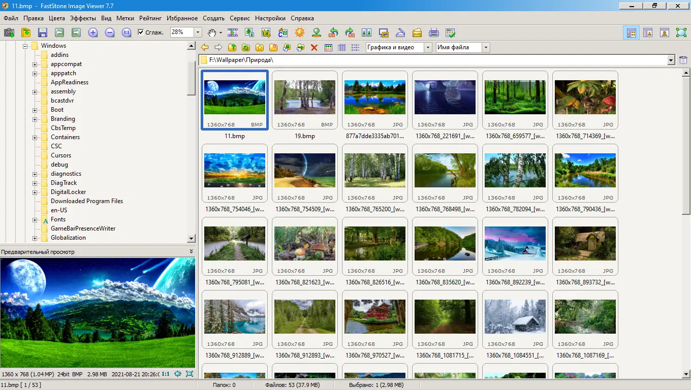 Программный интерфейс FastStone Image Viewer 7.7 RePack (& Portable) by elchupacabra [Multi Ru]