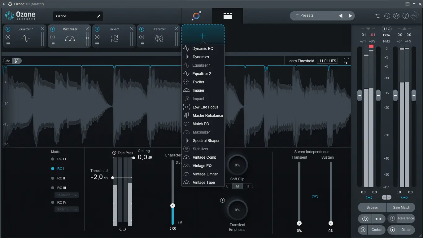 Программный интерфейс iZotope - Ozone 10 Advanced 10.1.1 VST3, AAX (x64) RePack by R2R [En]