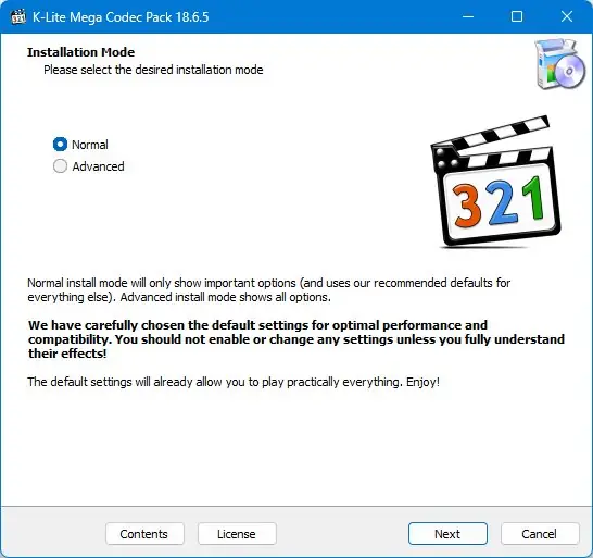 Программный интерфейс K-Lite Codec Pack 18.6.5 Mega Full Standard Basic [En]