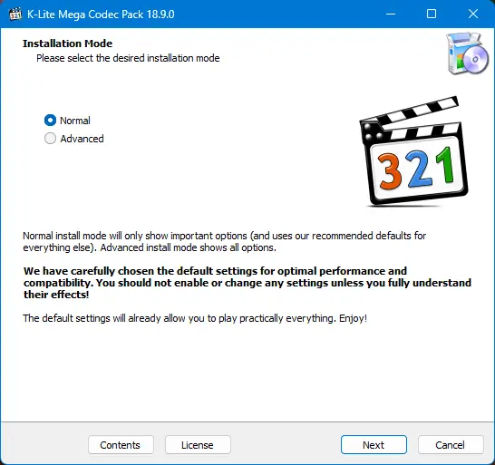 Программный интерфейс K-Lite Codec Pack 18.9.0 Mega Full Standard Basic [En]