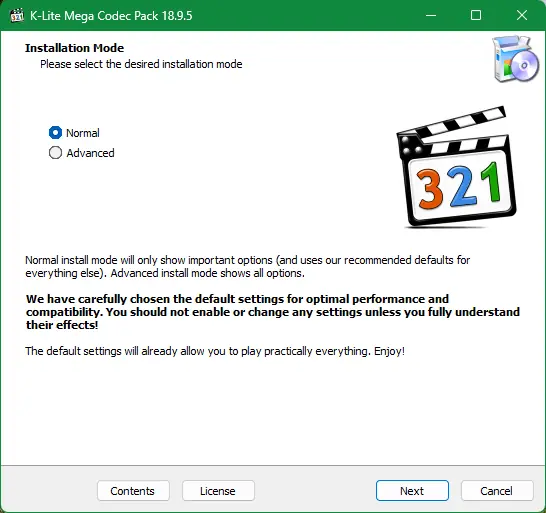 Программный интерфейс K-Lite Codec Pack 18.9.5 Mega Full Standard Basic [En]