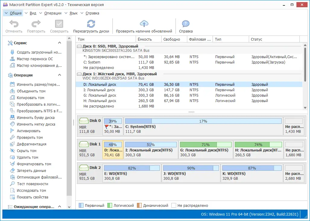 Программный интерфейс Macrorit Partition Expert 8.2.0 Technician Edition RePack by KpoJIuK [Multi Ru]