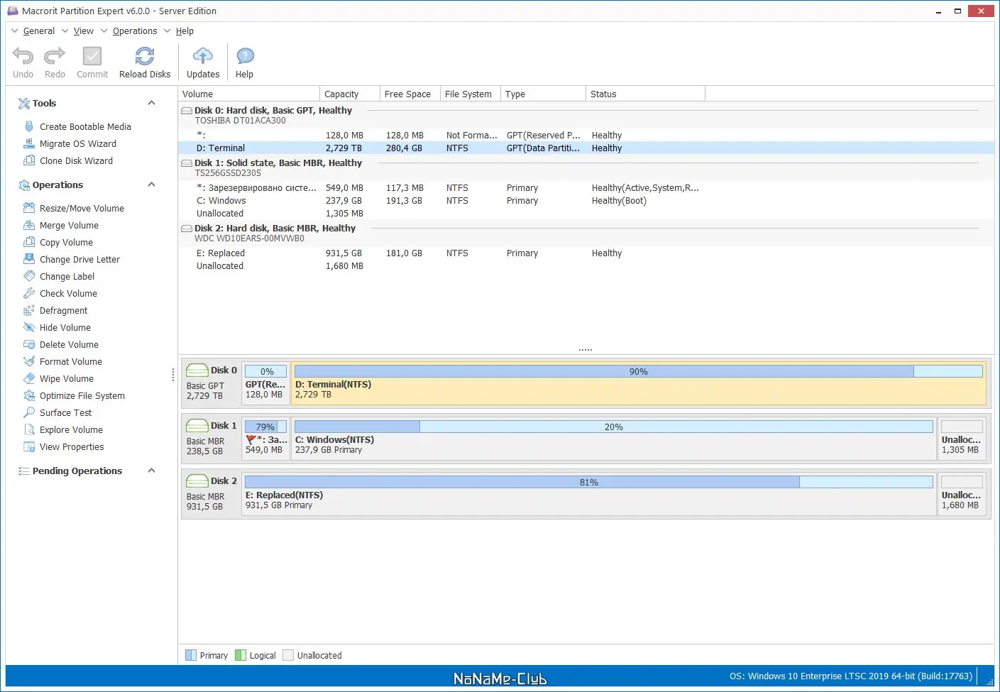 Программный интерфейс Macrorit Partition Expert Server Edition 6.0.0 + Portable [En]