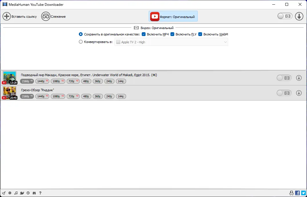 Программный интерфейс MediaHuman YouTube Downloader 3.9.9.79 (1801) RePack (& Portable) by Dodakaedr [Ru En]