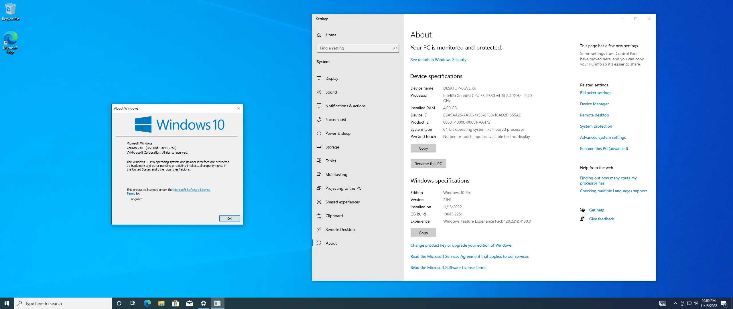 Программный интерфейс Microsoft Windows 10.0.19043.2251, Version 21H1 (Updated November 2022) - Оригинальные образы от Microsoft MSDN [En]