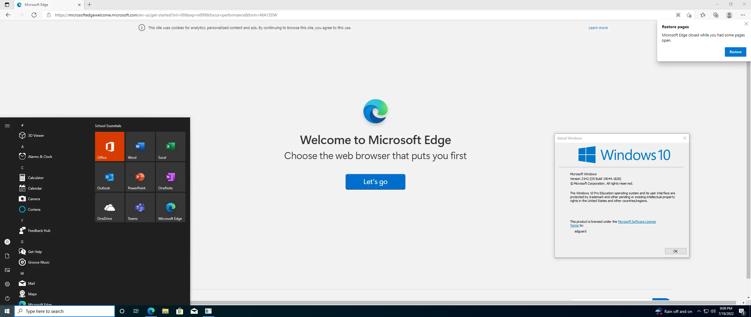 Программный интерфейс Microsoft Windows 10.0.19044.1826, Version 21H2 (Updated July 2022) - Оригинальные образы от Microsoft MSDN [En]