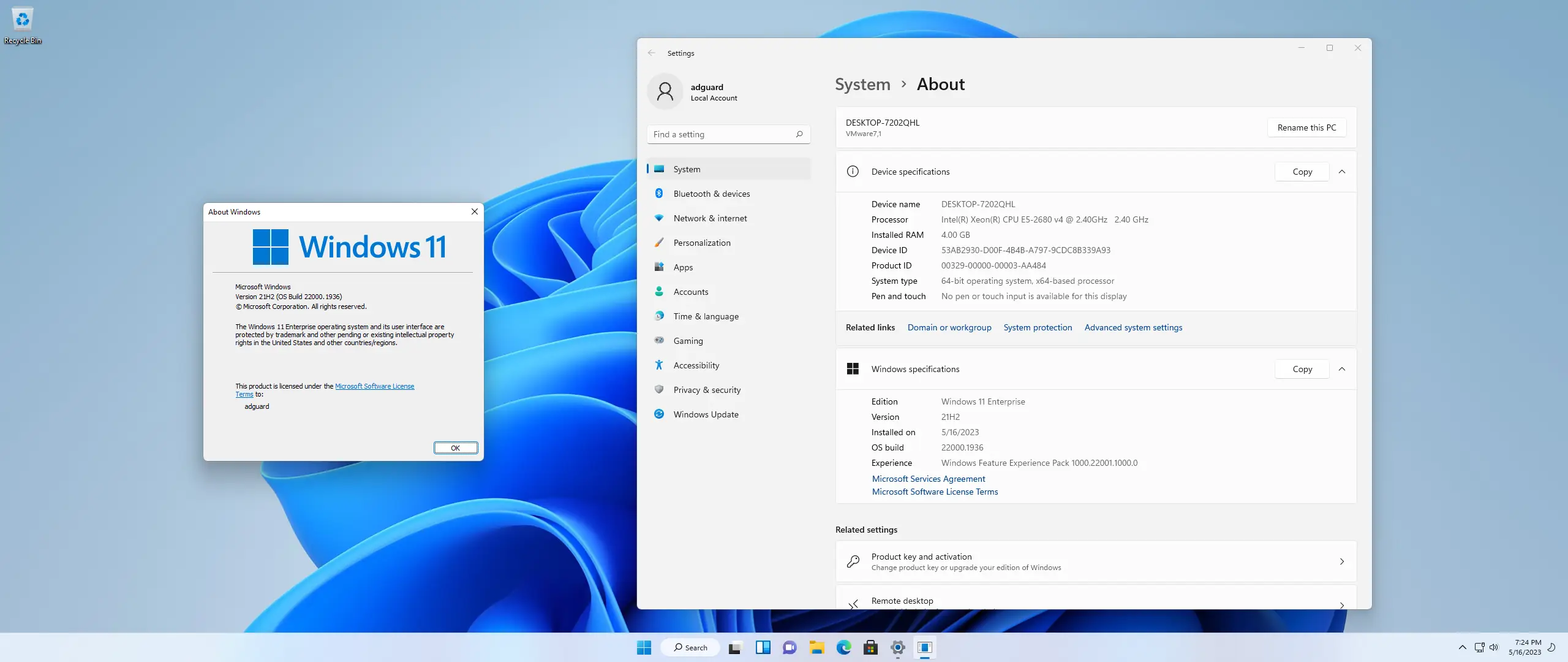 Программный интерфейс Microsoft Windows 11 [10.0.22000.1936], Version 21H2 (Updated May 2023) - Оригинальные образы от Microsoft MSDN [En]