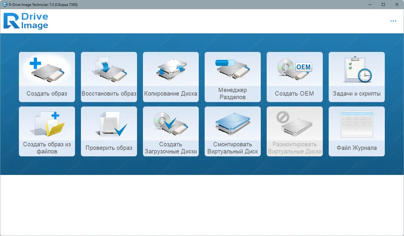 Программный интерфейс R-Drive Image Technician 7.3 Build 7300 RePack (& Portable) by KpoJIuK [Multi Ru]