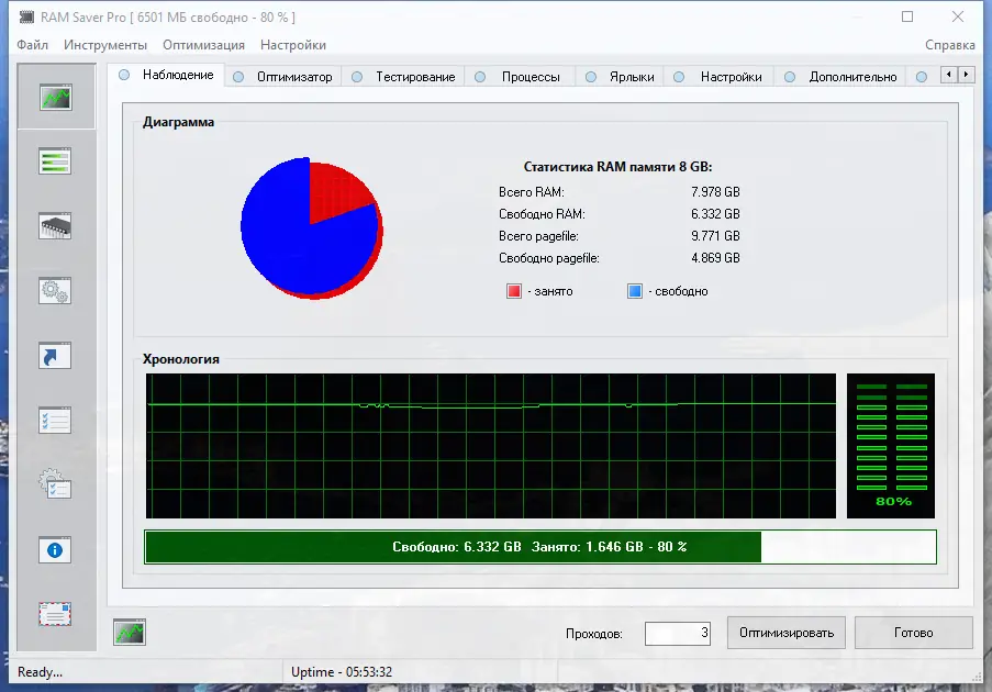 Программный интерфейс RAM Saver Professional 22.7 RePack (& Portable) by 9649 [Multi Ru]