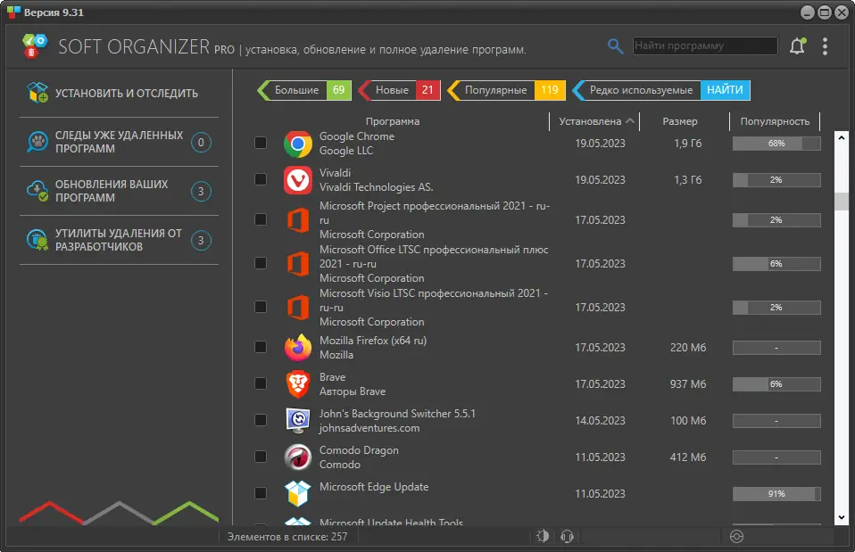 Программный интерфейс Soft Organizer Pro 9.31 RePack (& Portable) by elchupacabra [Multi Ru]