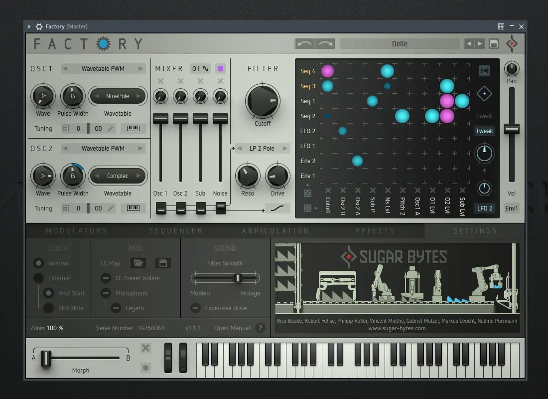 Программный интерфейс Sugar Bytes - Factory 1.1.1 STANDALONE, VSTi, VSTi3, AAX (x64) [En]