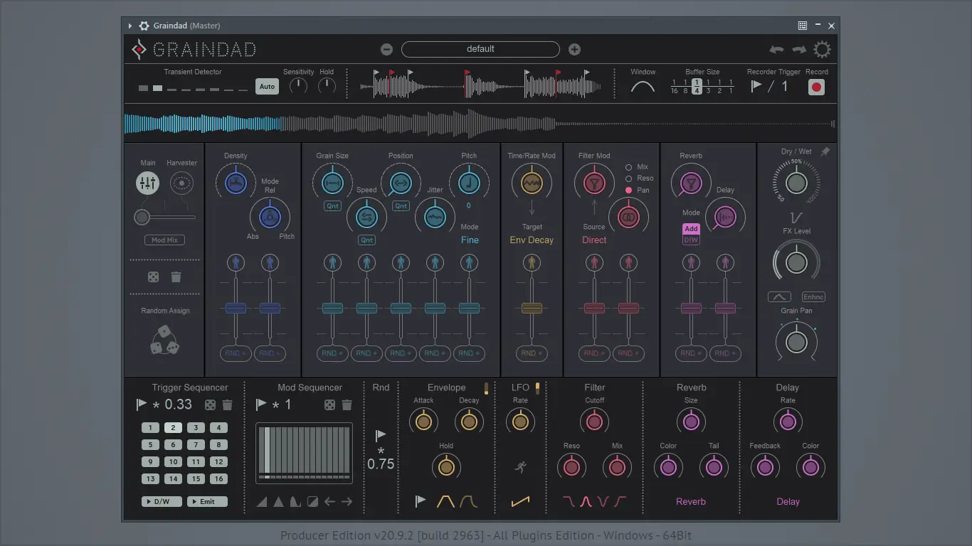 Программный интерфейс Sugar Bytes - Graindad 1.0.2 Standalone, VST, VST 3, AAX RePack by TCD [En]