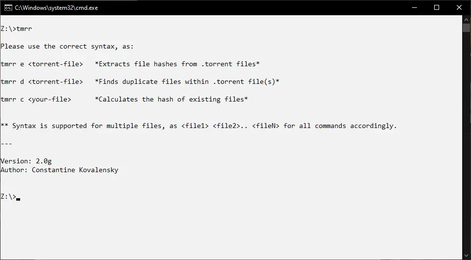 Программный интерфейс Torrent Merkle Root Reader (TMRR) 2.0g Release [En]