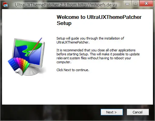 Программный интерфейс UltraUXThemePatcher 2.3 (2014) Английский
