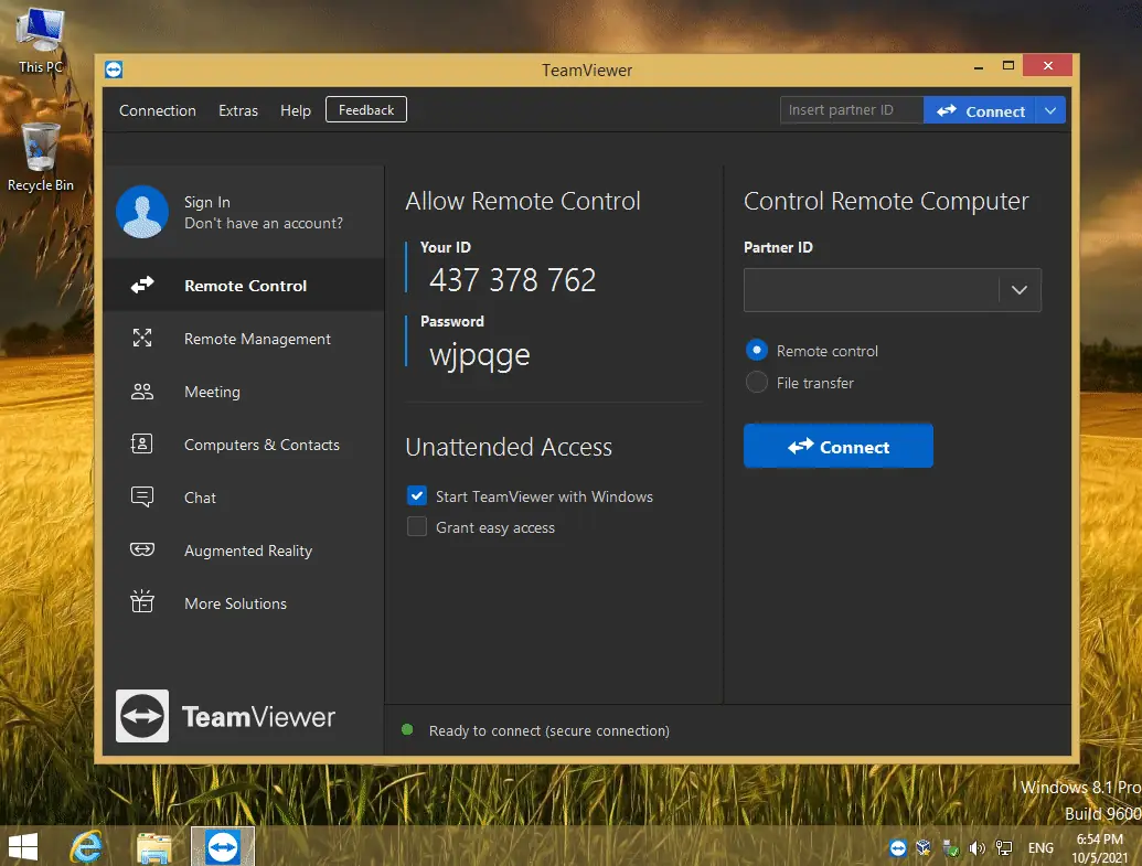 Работа с приложением