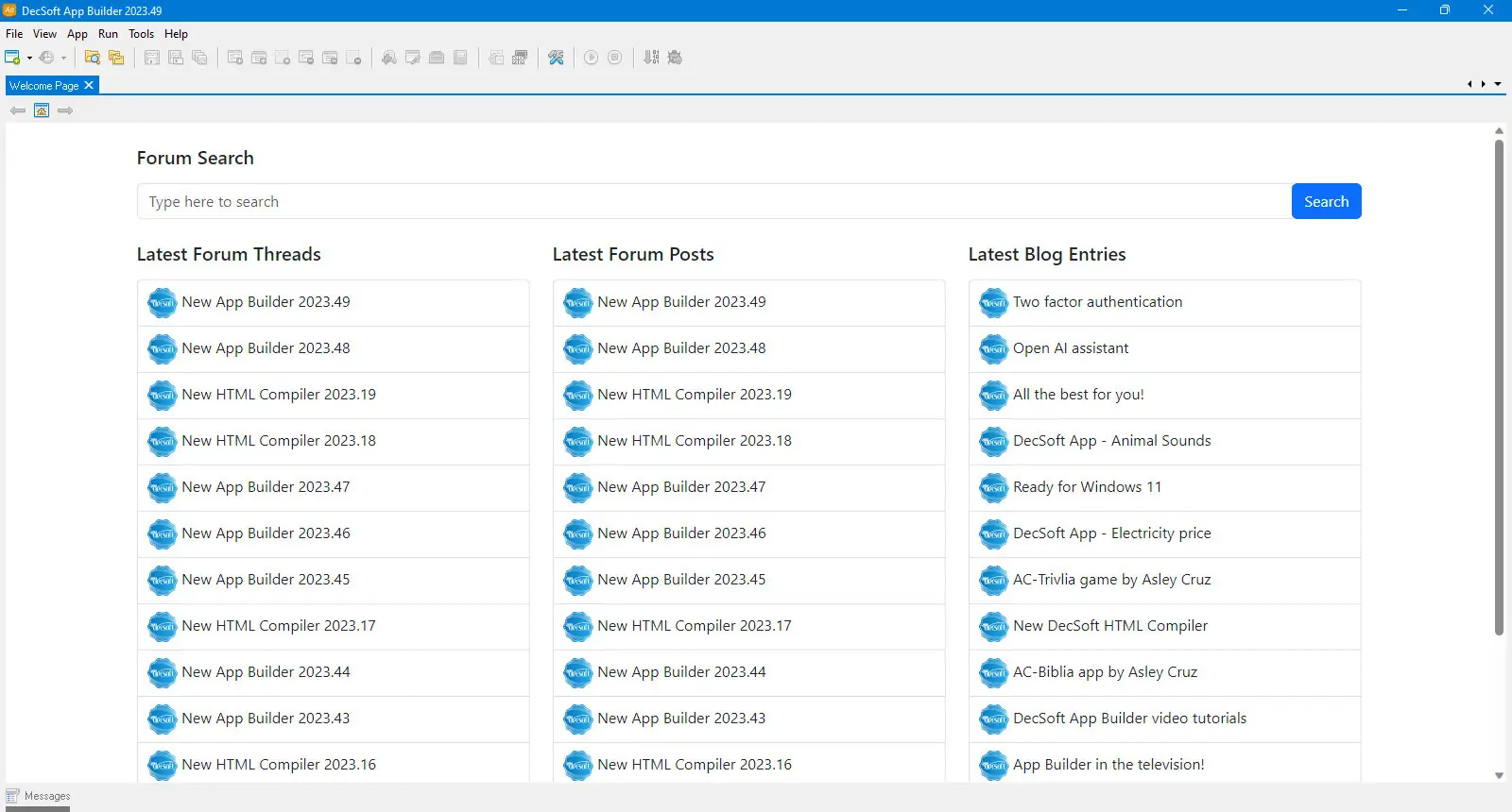 Работа с приложением