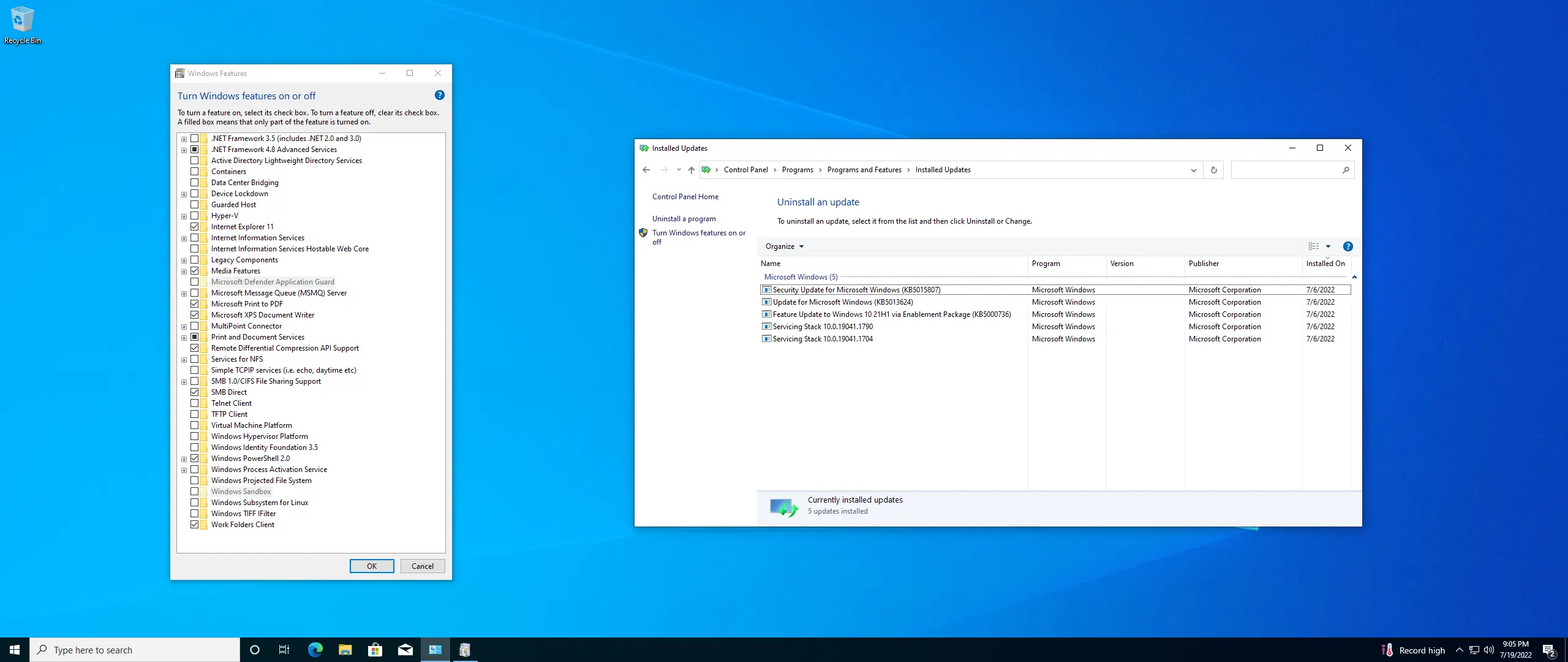 Работа с приложением