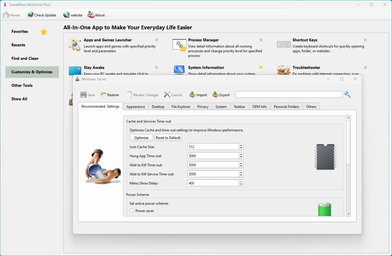 Работа с приложением