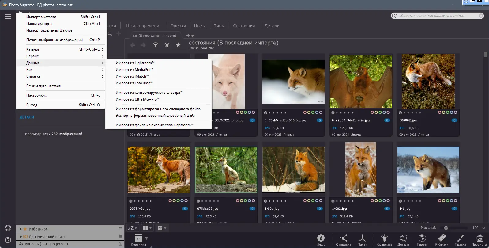 Работа с приложением