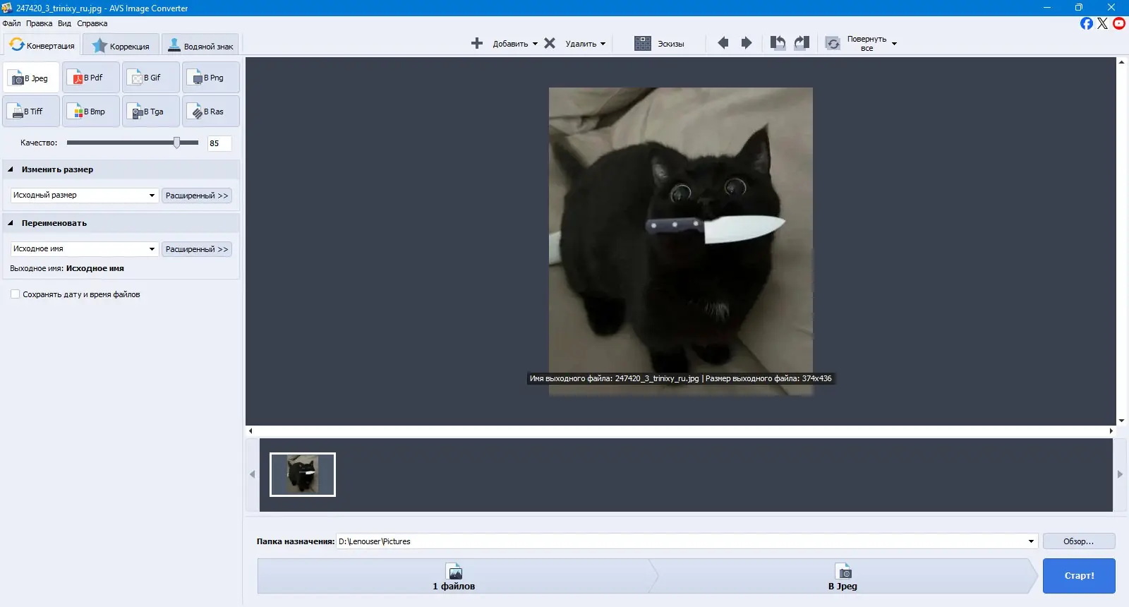 Работа с приложением