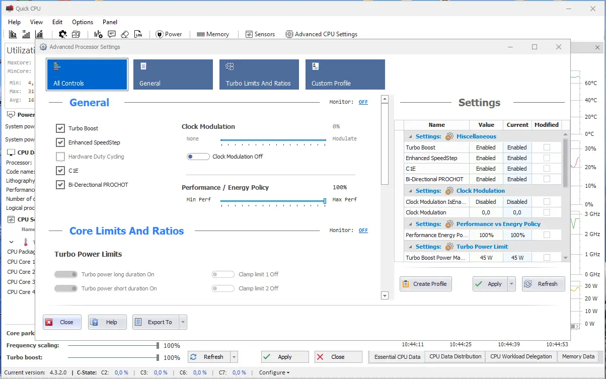 Работа с приложением