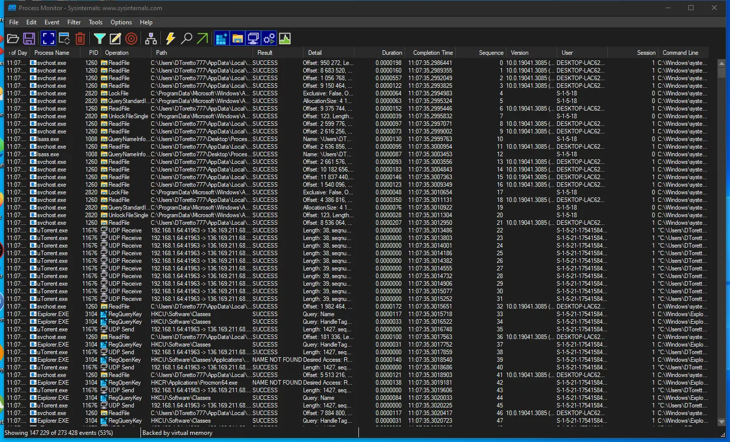 Работа с приложением