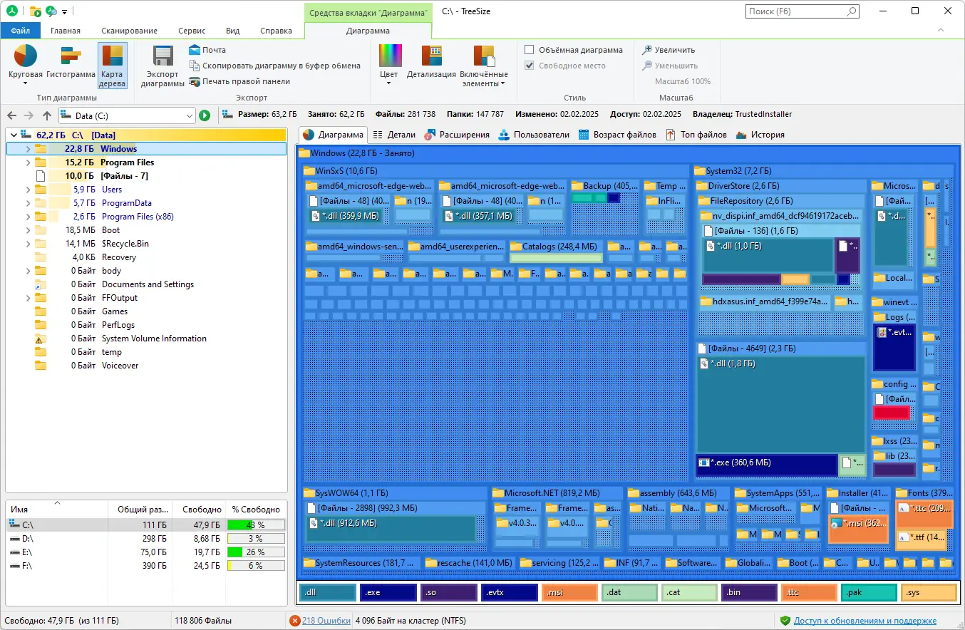 Работа с приложением