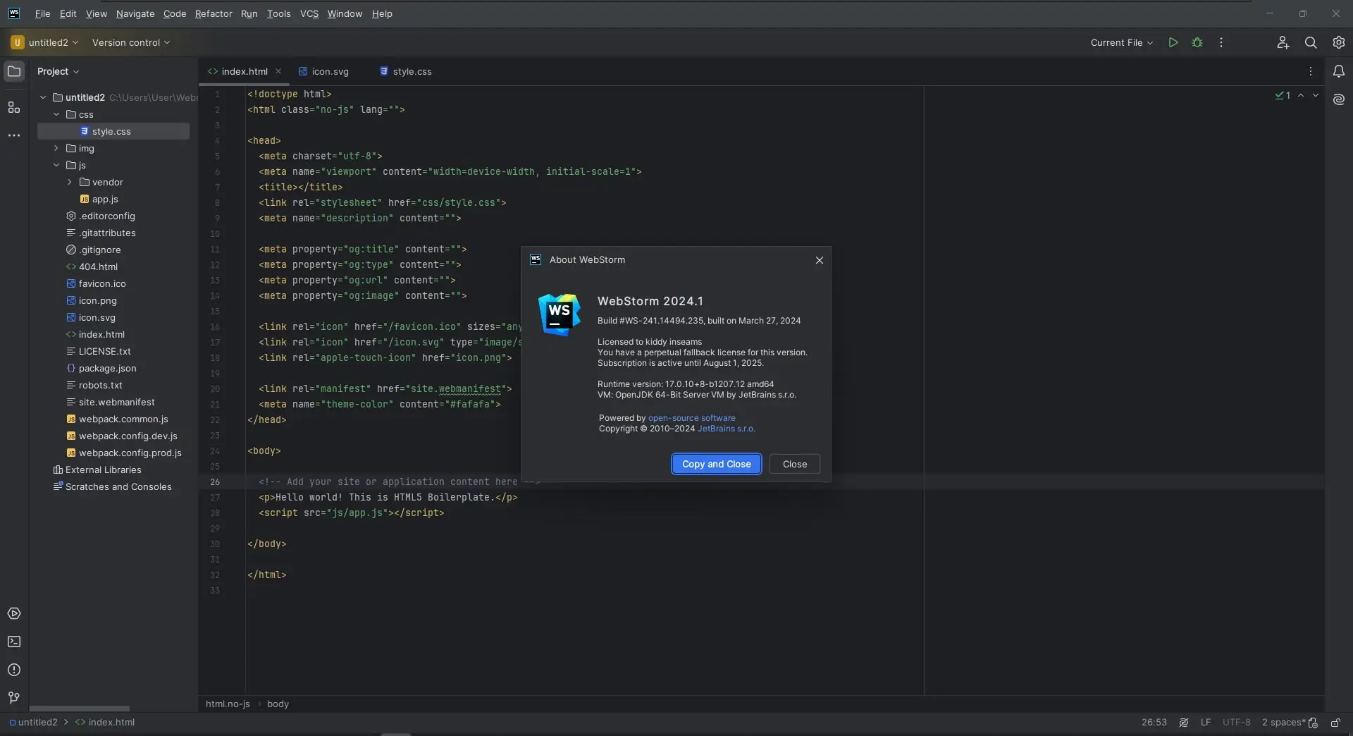 Работа с приложением