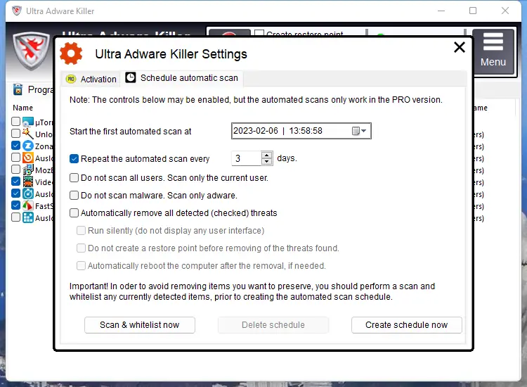 Работа с приложением
