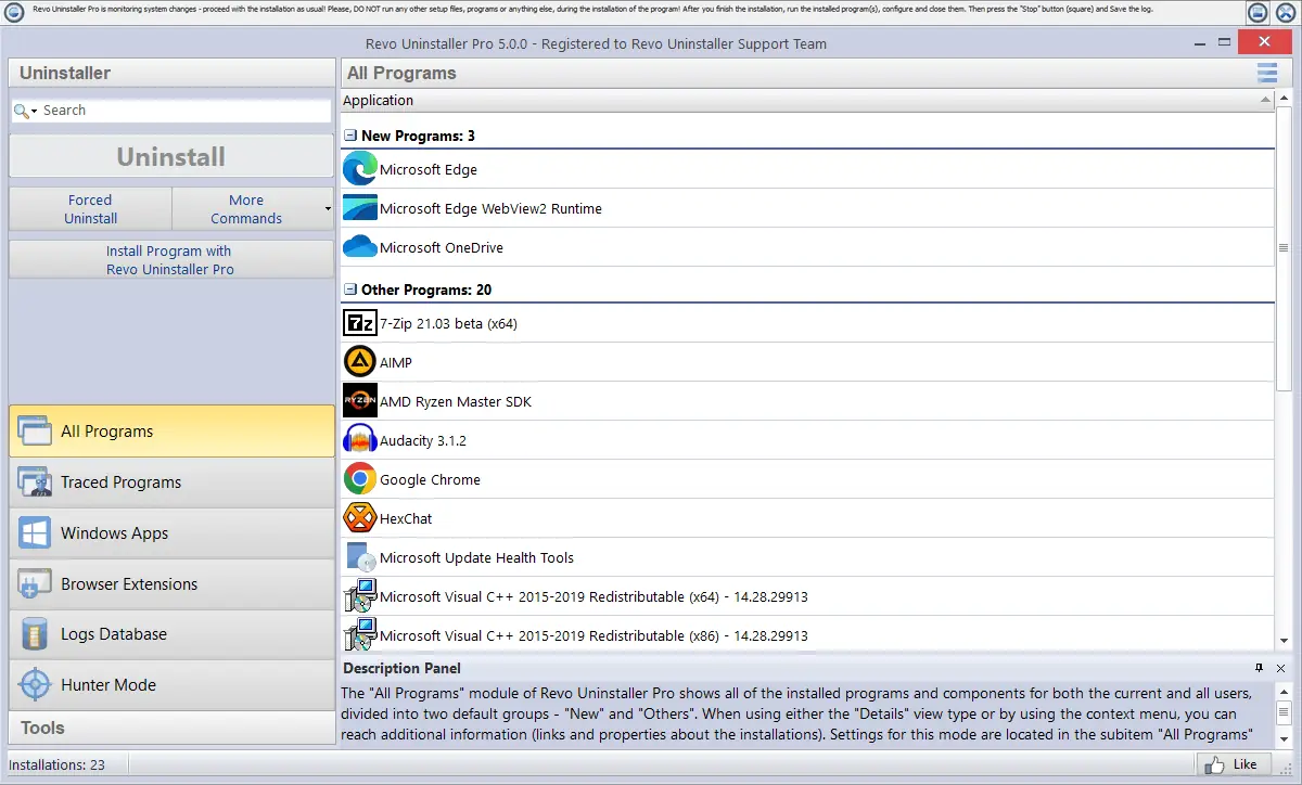 Работа с приложением
