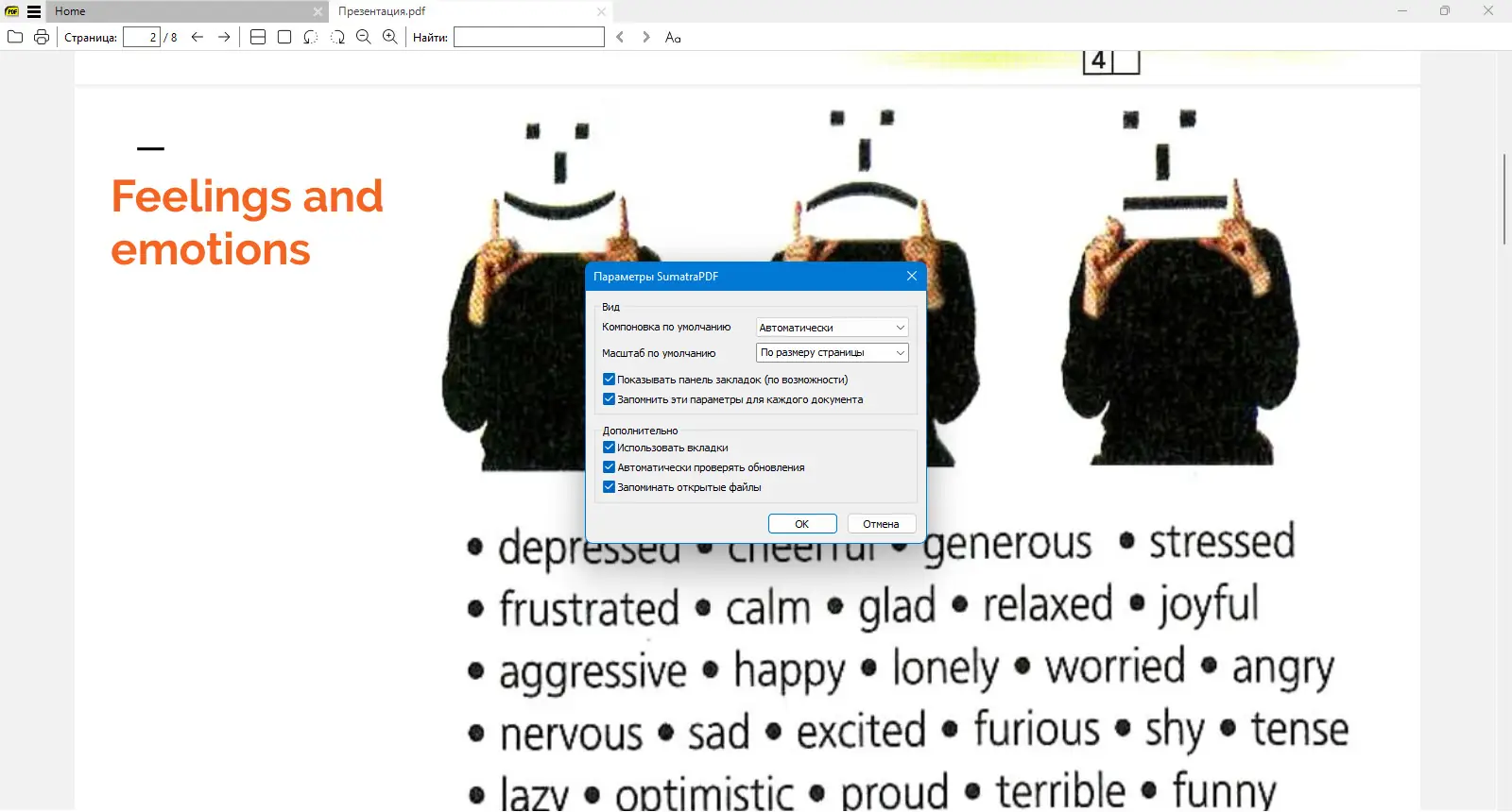 Работа с приложением