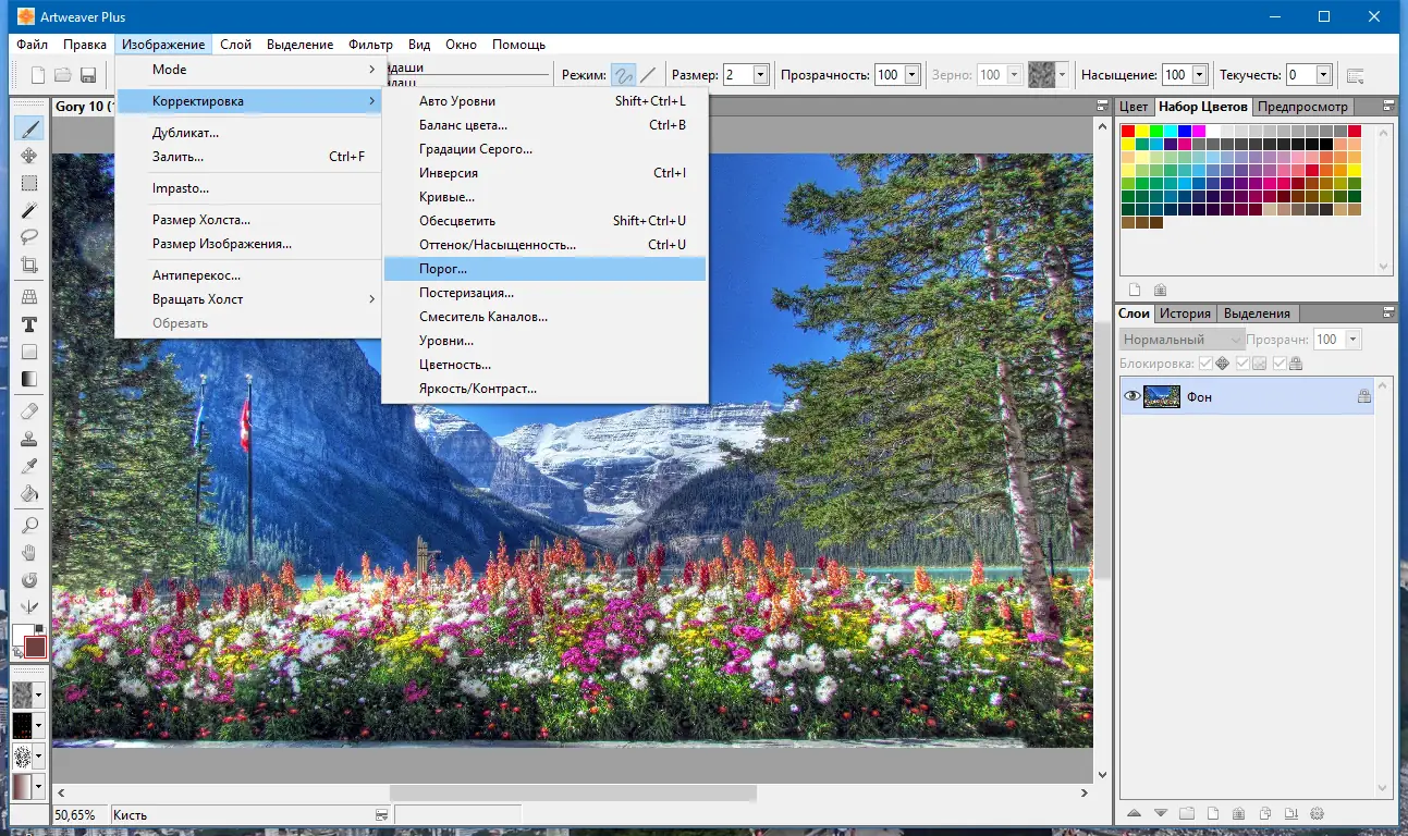 Работа с приложением