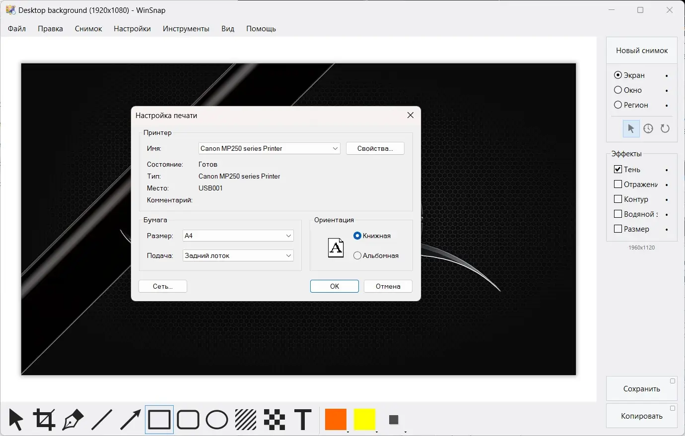 Работа с приложением