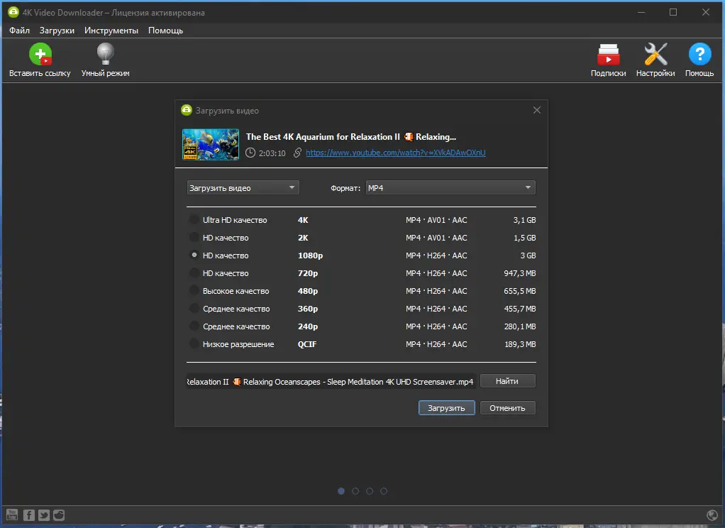 Работа с приложением