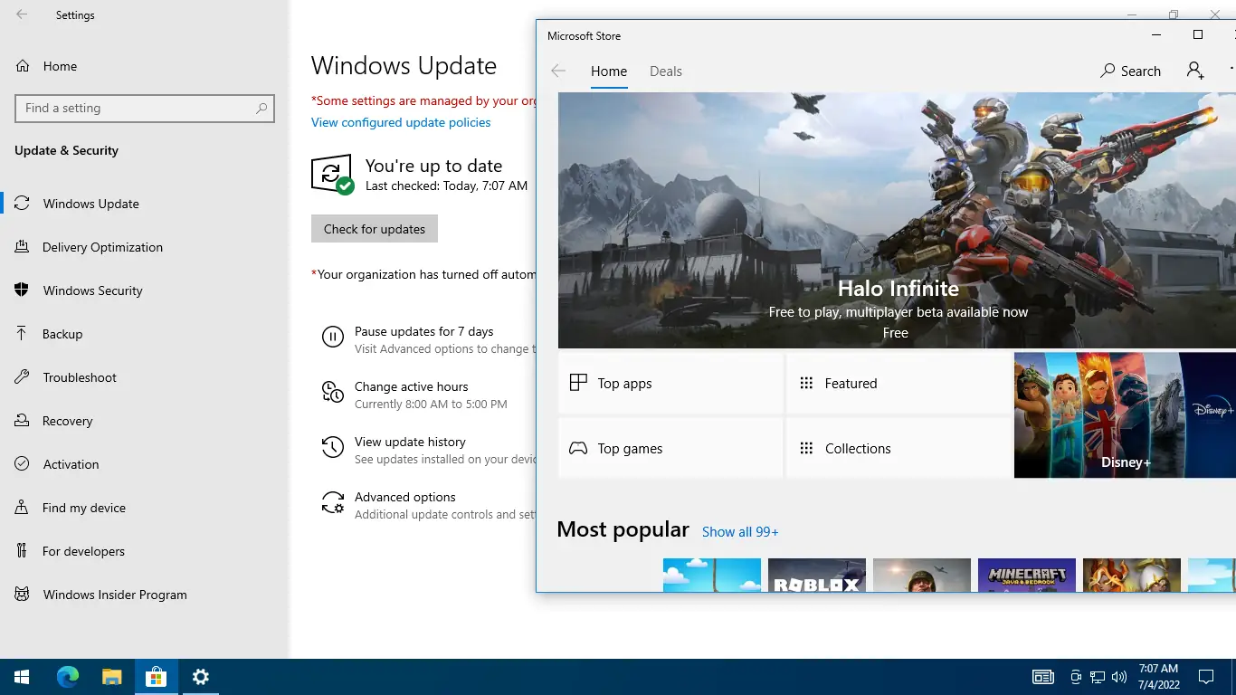 Работа с приложением