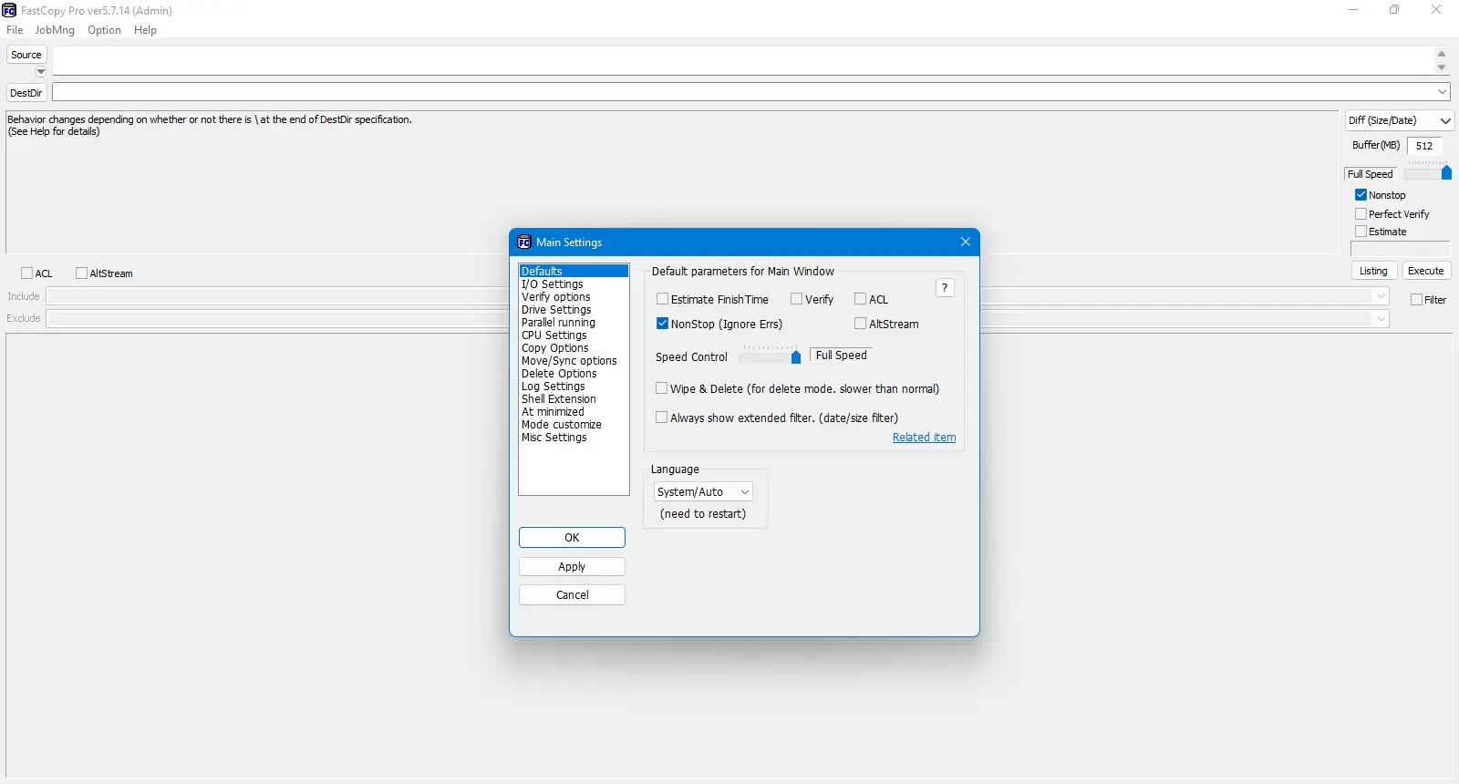 Работа с приложением