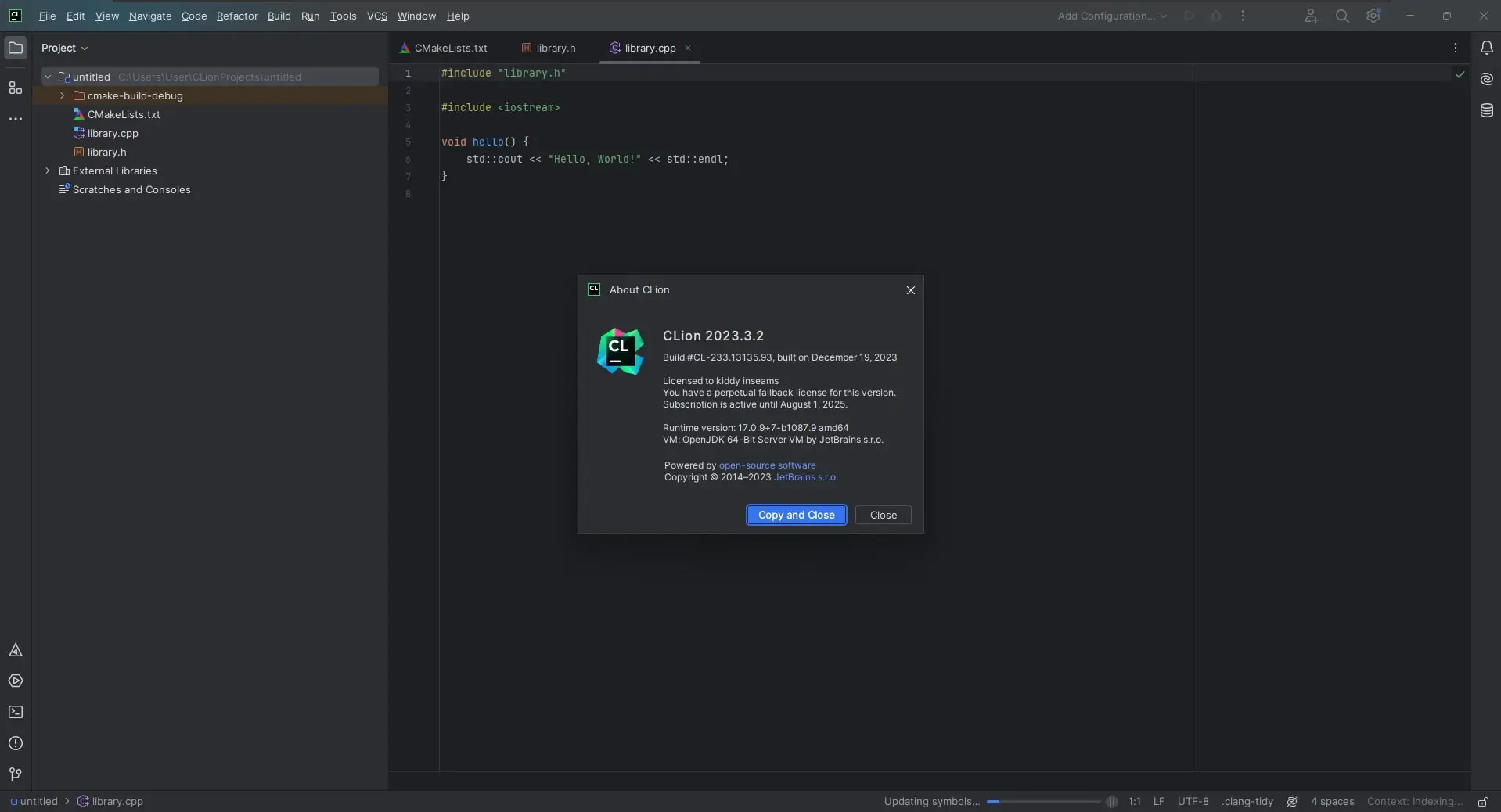 Работа с приложением