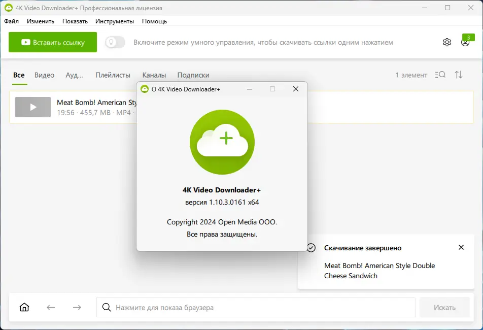 Установка 4K Video Downloader+ 1.10.3.0161 RePack (& Portable) by Dodakaedr [Ru En]