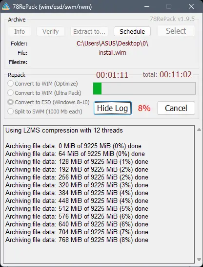 Установка 78RePack 1.9.5 New (WimLib 1.14.2) Portable by conty9 [En]