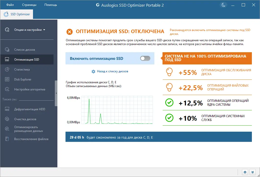 Установка Auslogics SSD Optimizer 2.0.1.0 RePack (& Portable) by elchupacabra [Multi Ru]