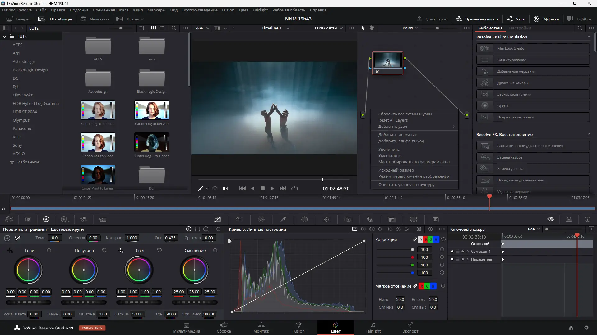 Установка Blackmagic Design DaVinci Resolve Studio 19.0B Build 43 Public Beta 4 (x64) [Multi Ru]