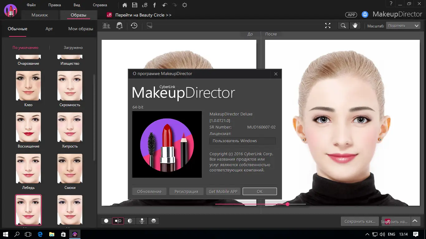 Установка CyberLink MakeupDirector Deluxe 1.0.0721.0 (2017) Multi Русский