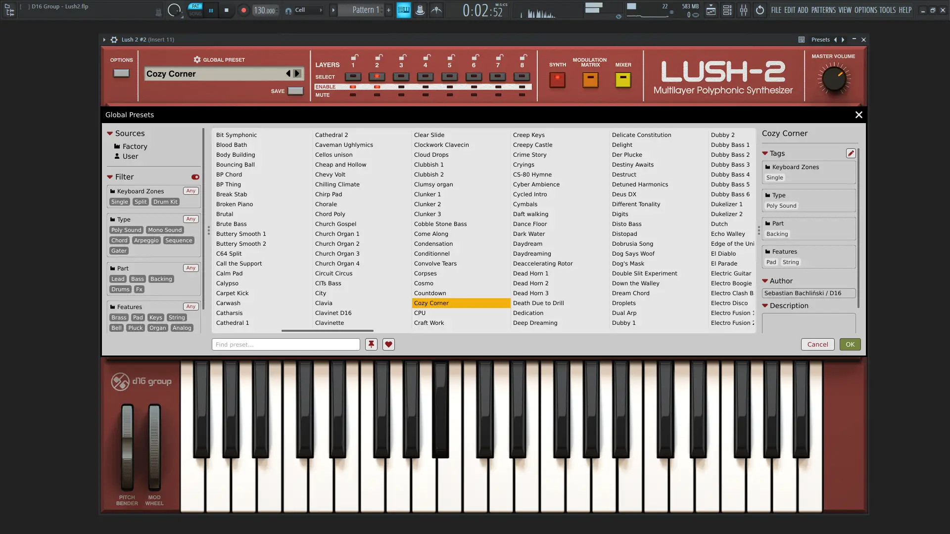 Установка D16 Group - Lush 2 2.0.2 VSTi, VSTi 3, AAX (x86 x64) [En]