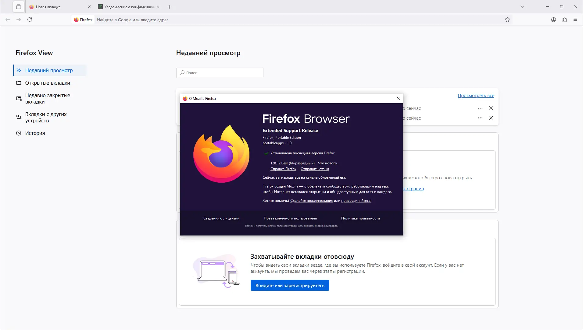 Установка Firefox Browser ESR 128.12.0 Portable by PortableApps [Ru]