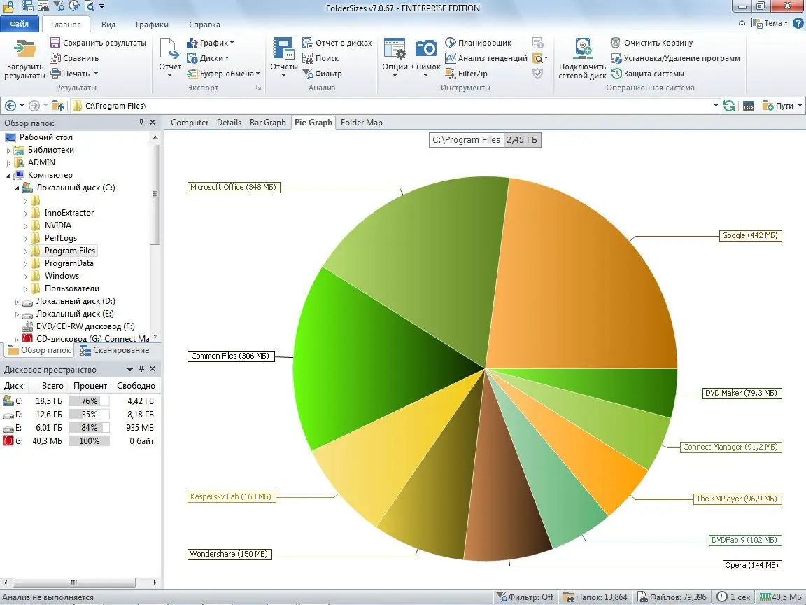 Установка FolderSizes 7.0.67 Enterprise Edition Portable by bumburbia [Ru]