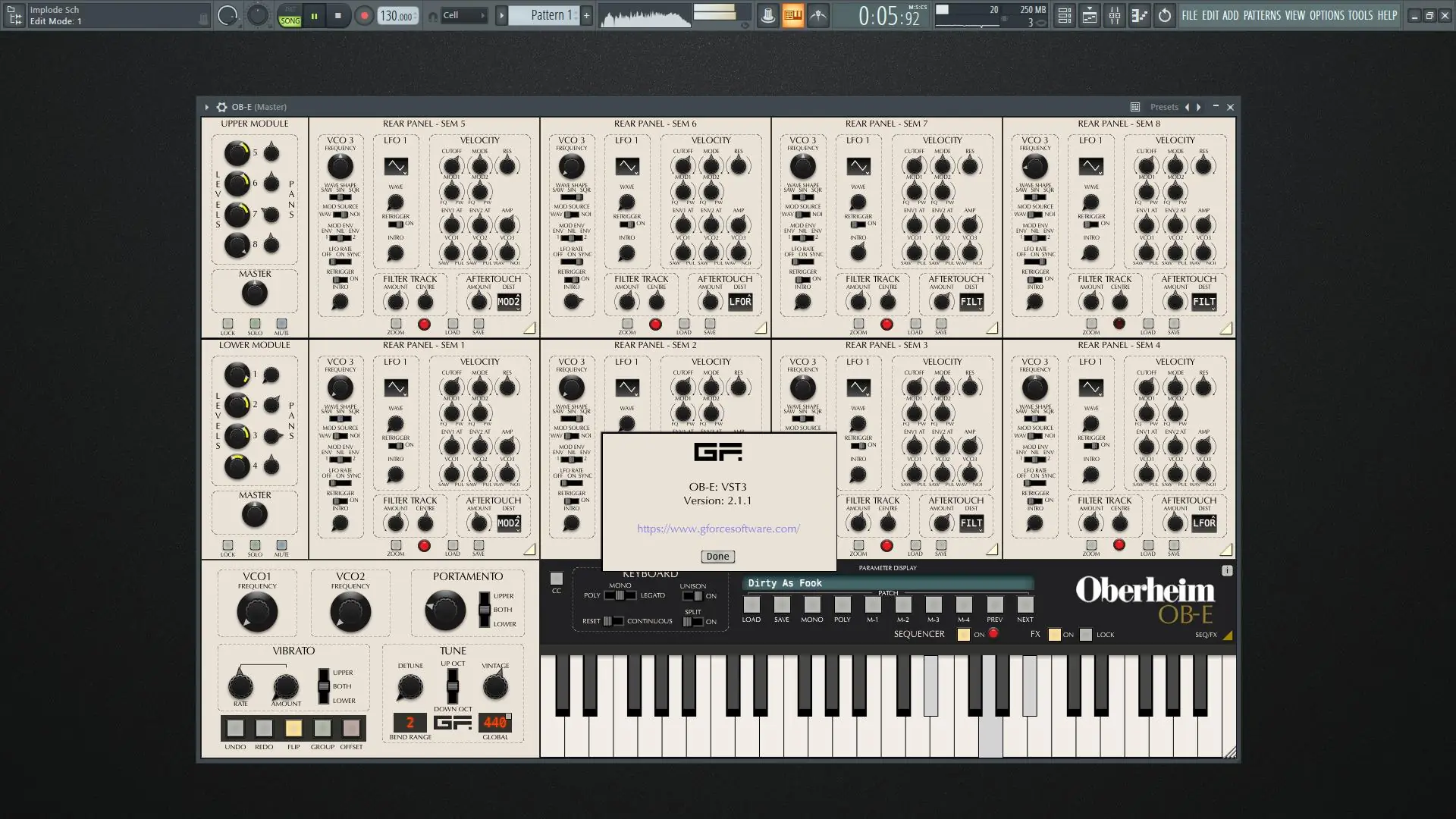 Установка GForce Software Oberheim OB-E 2.1.1 Standalone, VSTi, VSTi3, AAX (x64)
