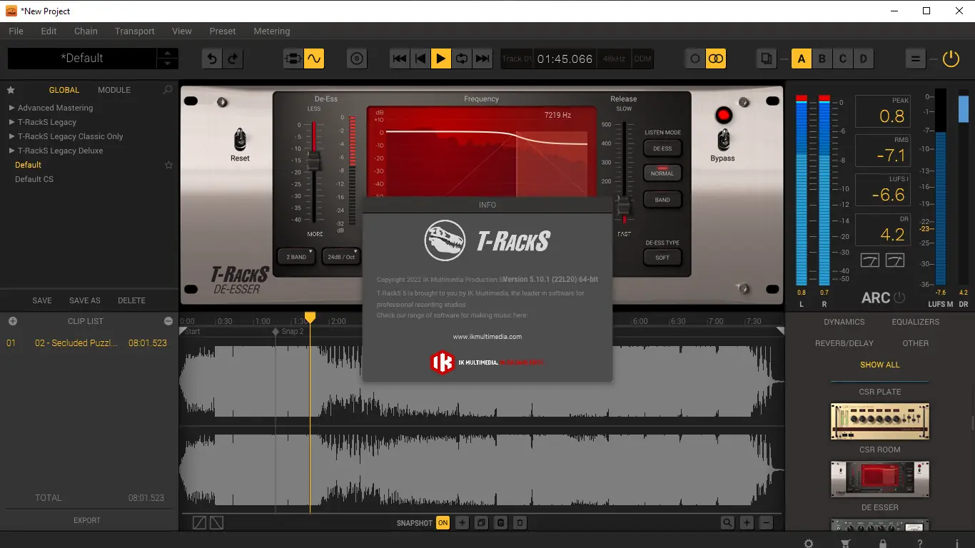 Установка IK Multimedia - T-RackS 5 Complete 5.10.1 STANDALONE, VST, VST 3, AAX (x64) [En]