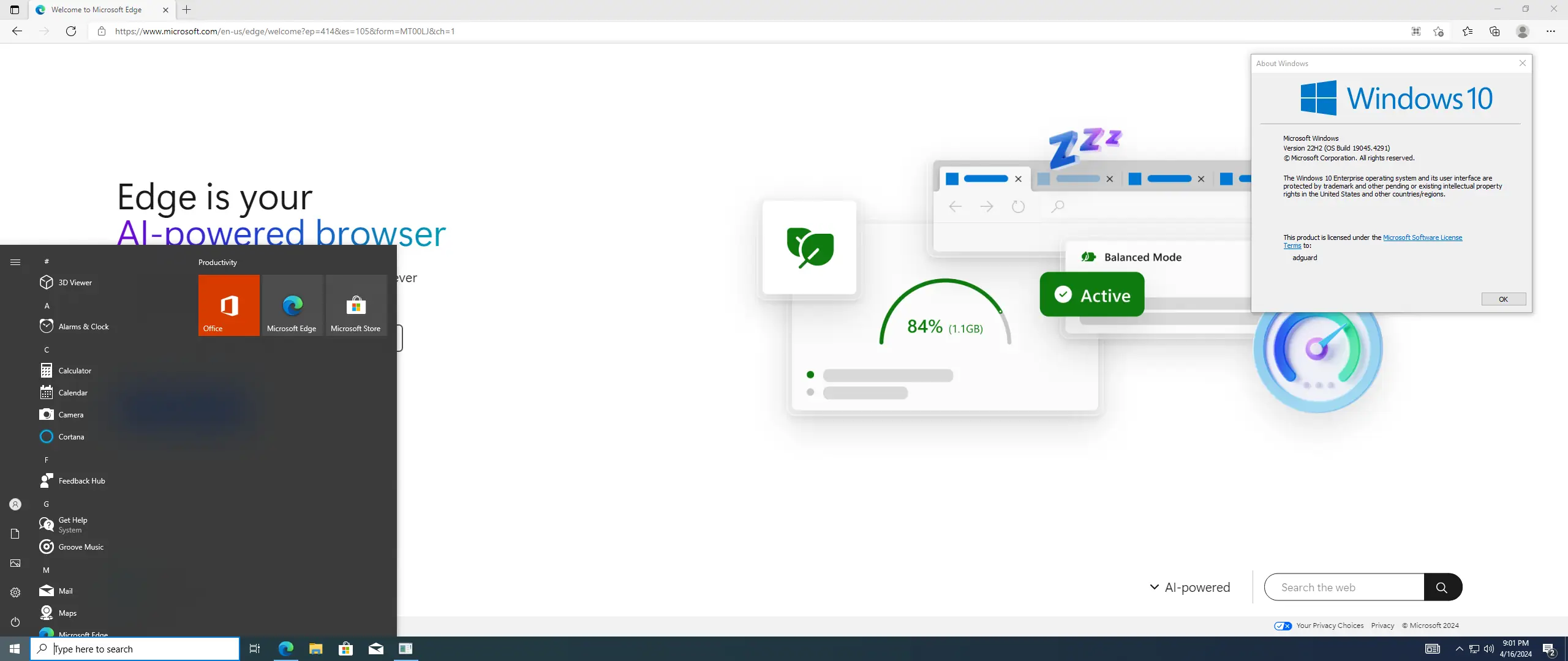Установка Microsoft Windows 10 [10.0.19045.4291], Version 22H2 (Updated April 2024) - Оригинальные образы от Microsoft MSDN [En]